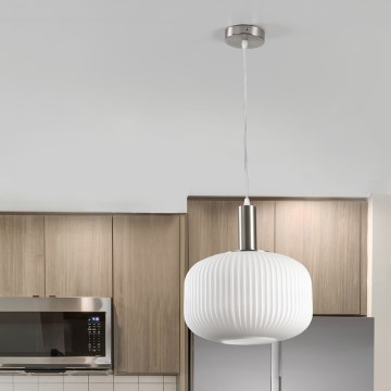 ONLI - DOROTY Pendant Light on Cable 1xE27/15W/230V White/Glossy Chrome