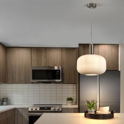 ONLI - DOROTY Pendant Light on Cable 1xE27/15W/230V White/Glossy Chrome