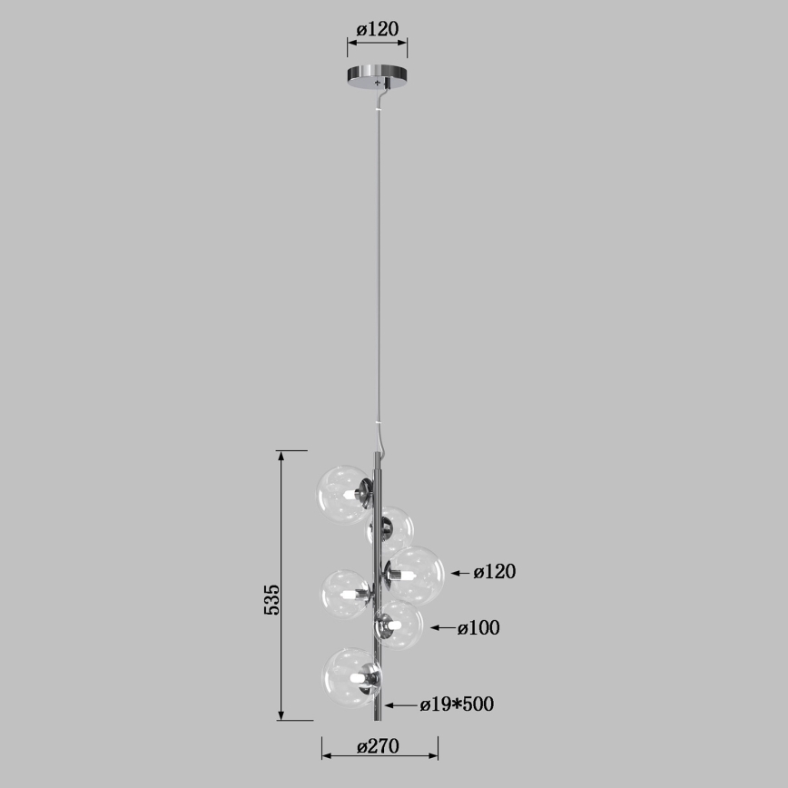 ONLI - KIMBERLY cable-hung chandelier 6×G9/6W/230V polished chrome