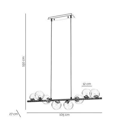 ONLI - KIMBERLY Cable Pendant 8xG9/6W/230V Polished Chrome