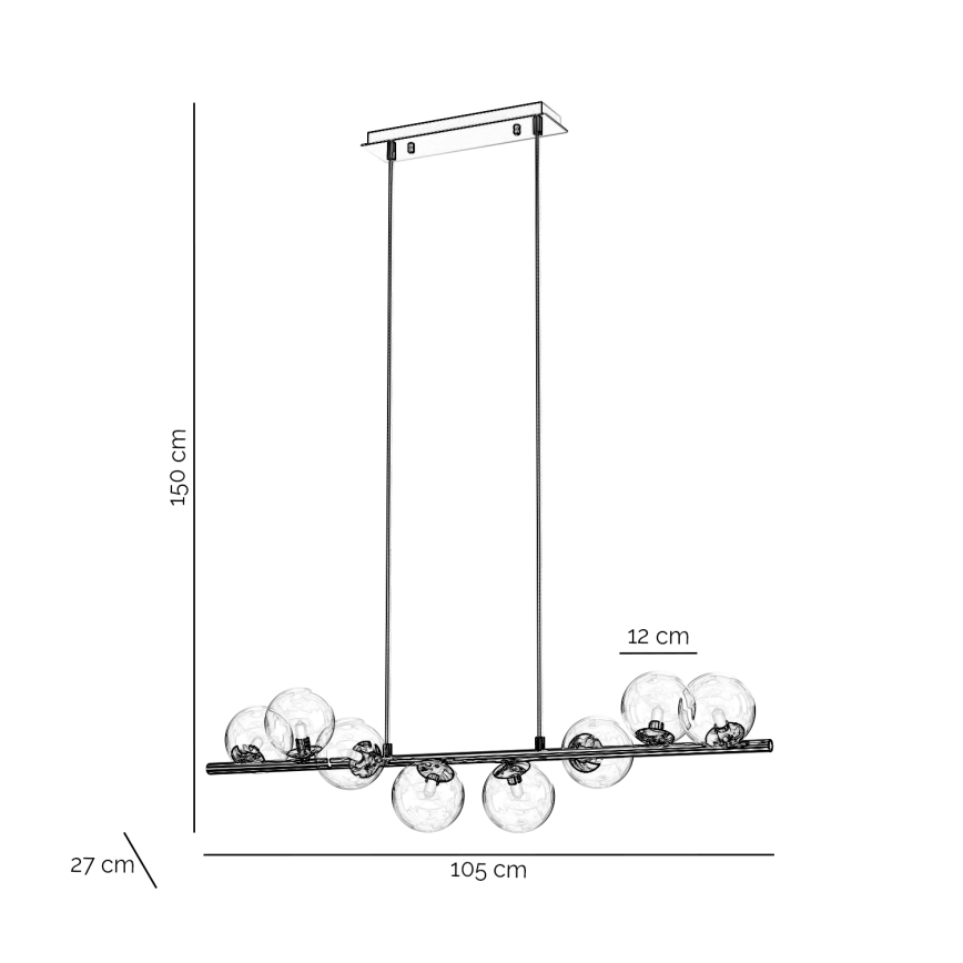 ONLI - KIMBERLY Cable Pendant 8xG9/6W/230V Polished Chrome