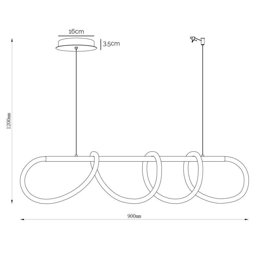 ONLI - LED Chandelier on a string AMANDA LED/40W/230V 4500K matte chrome