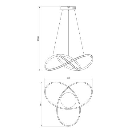 ONLI - LED Chandelier on a string DAFNE LED/30W/230W 4000K black