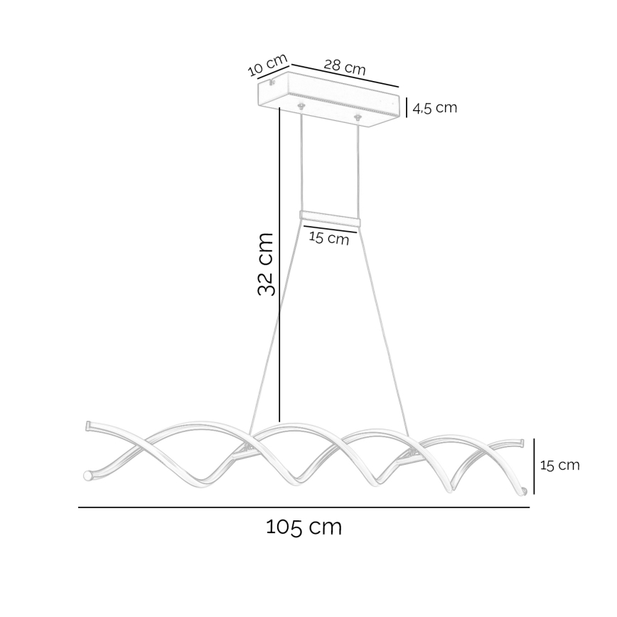 ONLI - LED Chandelier on a string DNA LED/24W/230V 4000K silver