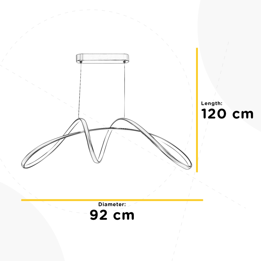ONLI - LED Chandelier on a string INFINITY LED/50W/230V 4500K matte chrome