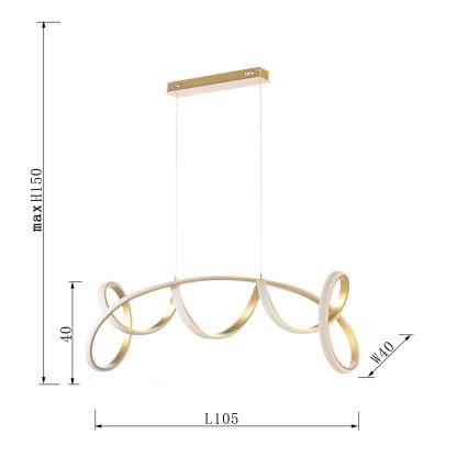 ONLI - LED Chandelier on a string KIRA LED/60W/230V 4000K gold