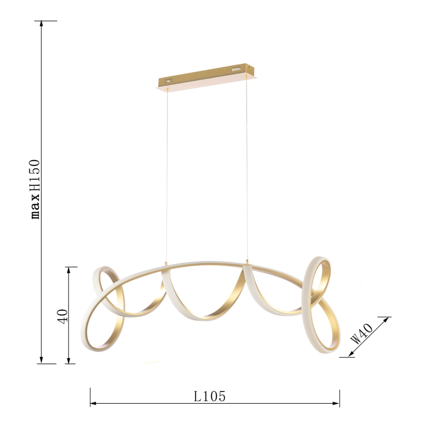 ONLI - LED Chandelier on a string KIRA LED/60W/230V 4000K gold