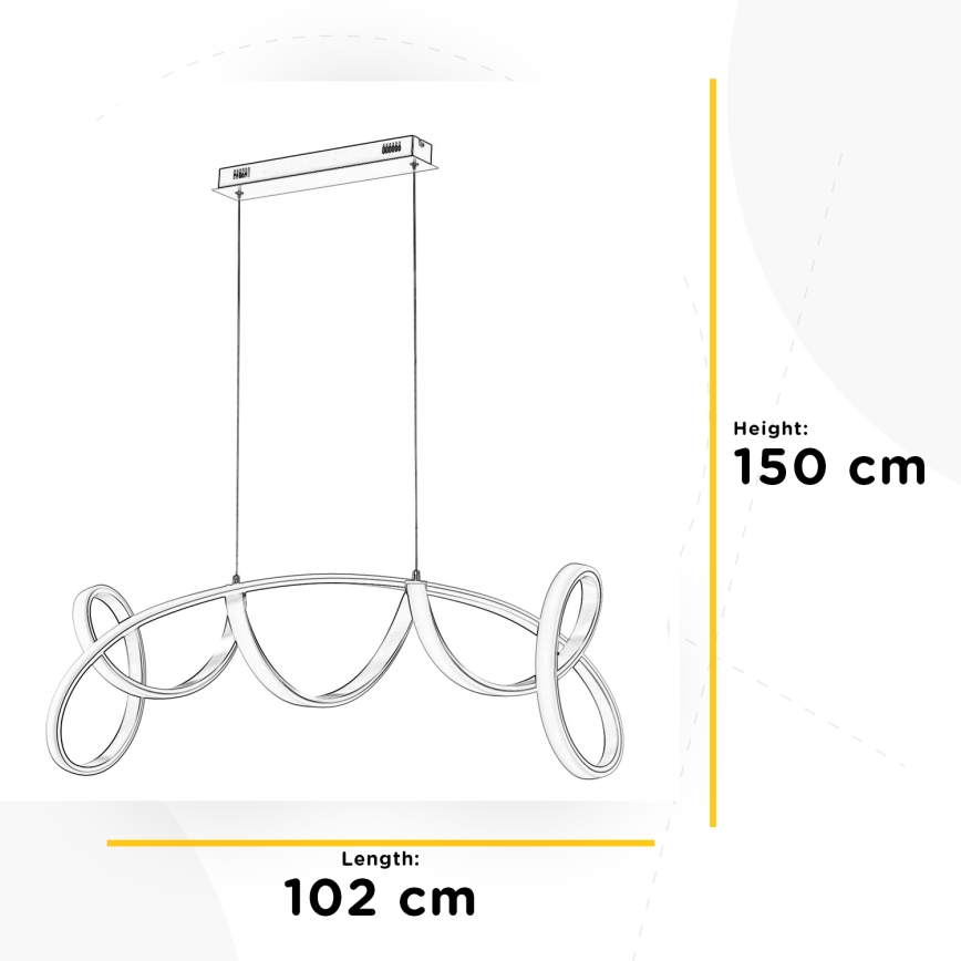 ONLI - LED Chandelier on a string KIRA LED/60W/230V 4000K gold