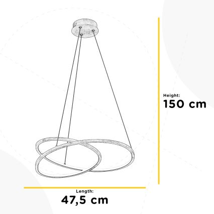 ONLI - LED Chandelier on a string LIBERTY LED/30W/230V 4000K gold