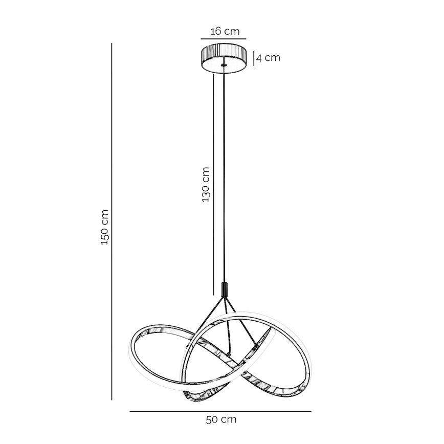 ONLI - LED Chandelier on a string LOOP LED/40W/230V 4000K shiny chrome
