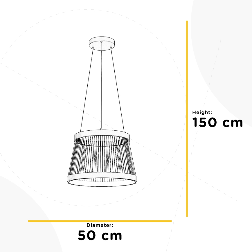ONLI - LED Chandelier on a string MATE LED/40W/230V 4000K black