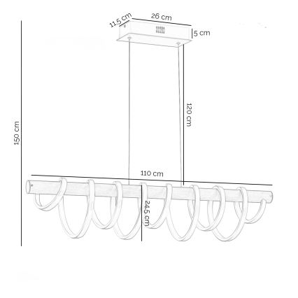 ONLI - LED Chandelier on a string NILO LED/70W/230V 4000K brown/white