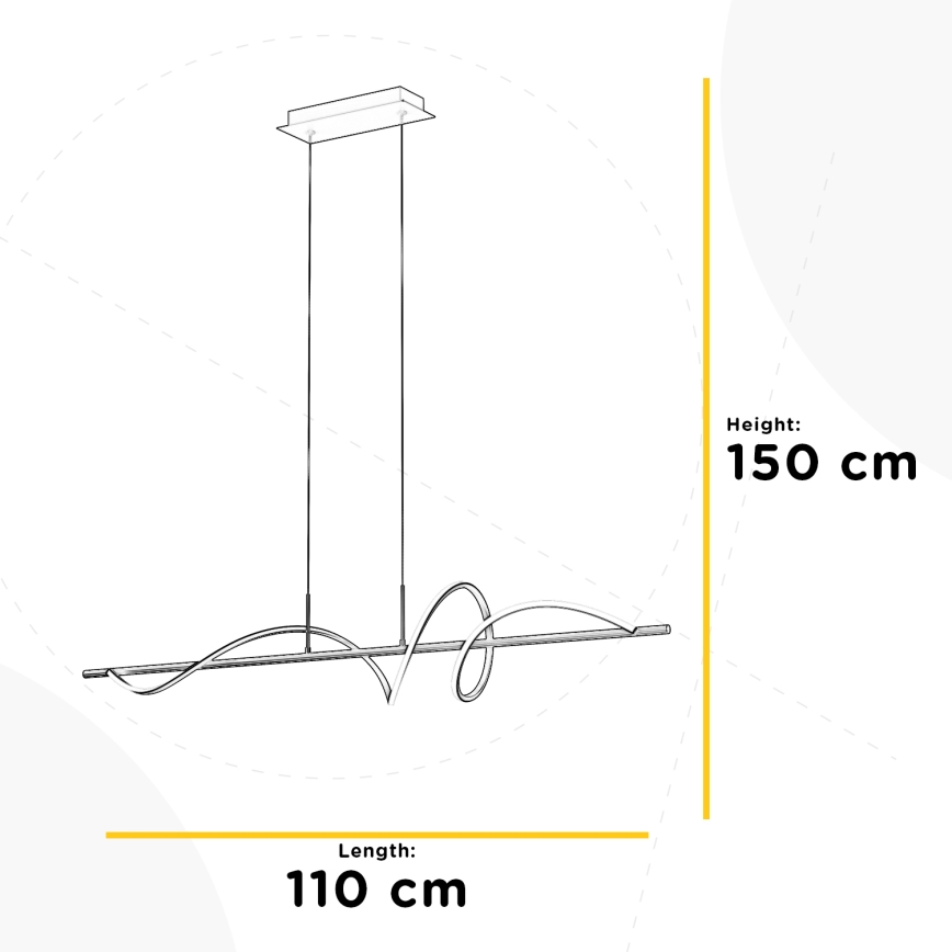 ONLI - LED Chandelier on a string TWIST LED/30W/230V 4000K black