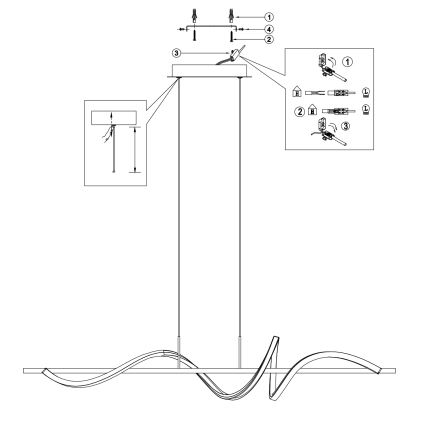 ONLI - LED Chandelier on a string TWIST LED/30W/230V 4000K black