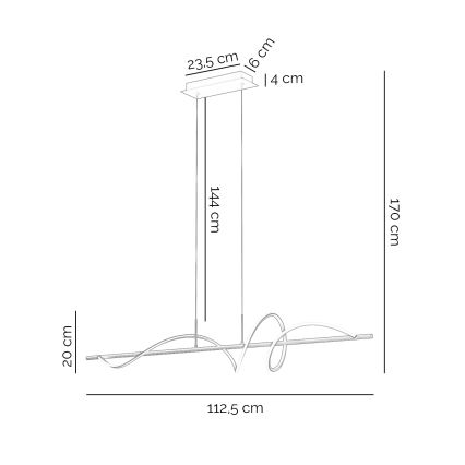 ONLI - LED Chandelier on a string TWIST LED/30W/230V 4000K black