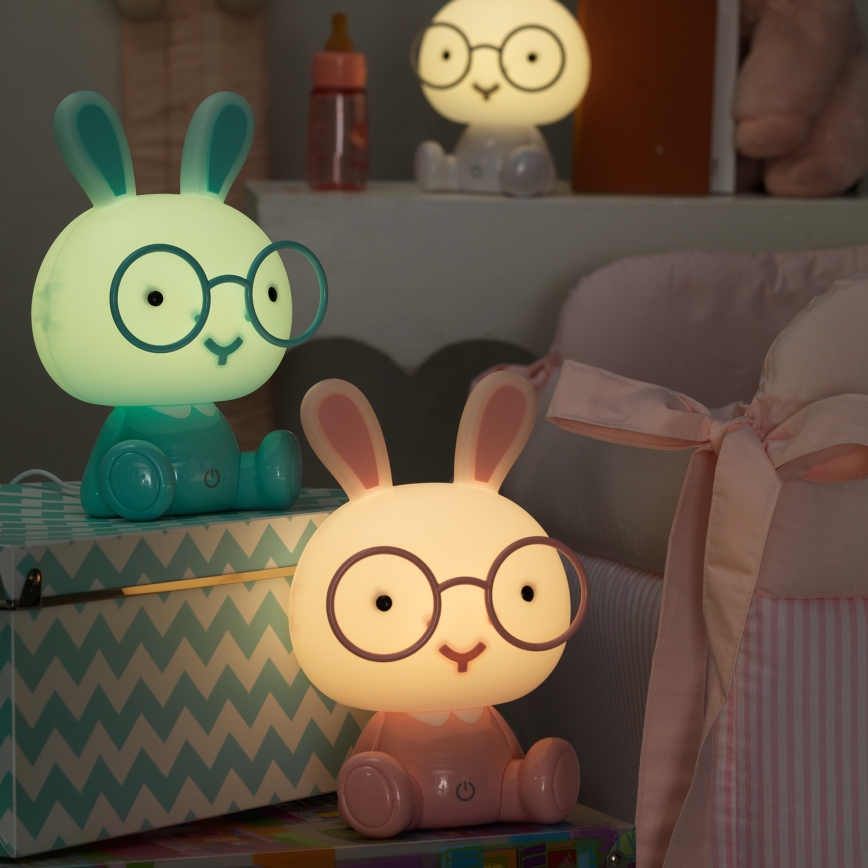 ONLI - Dimmable LED Kids' Night Light PUPPIES LED/3W/230V 22 cm Bunny/Blue