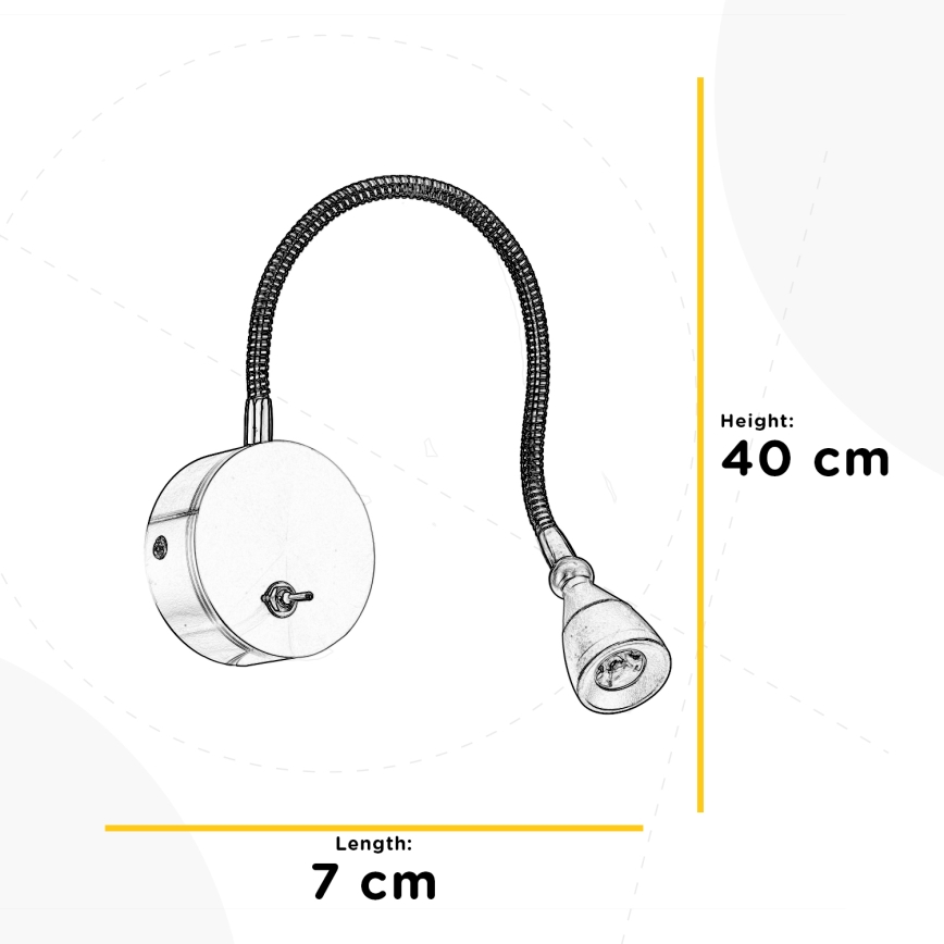 ONLI - LED Flexible small lamp LEXI LED/1W/230V 4000K grey