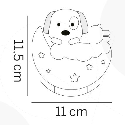 ONLI - LED Rechargeable Children's Night Light NUVOLINA LED/2.5W/5V 300 mAh Dog/Blue
