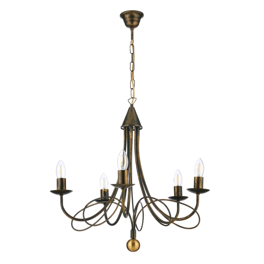 ONLI - MILVIA Chain-hung Chandelier 5xE14/6W/230V, Bronze