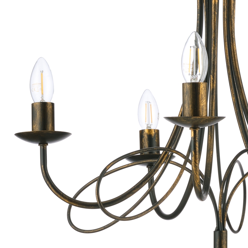 ONLI - MILVIA Chain-hung Chandelier 5xE14/6W/230V, Bronze