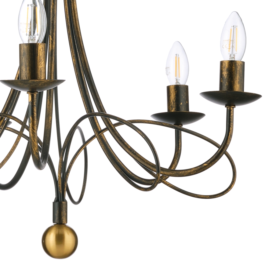 ONLI - MILVIA Chain-hung Chandelier 5xE14/6W/230V, Bronze