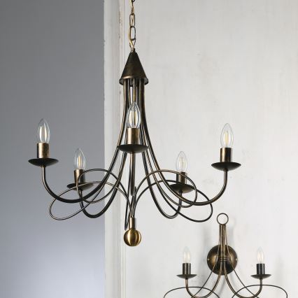 ONLI - MILVIA Chain-hung Chandelier 5xE14/6W/230V, Bronze