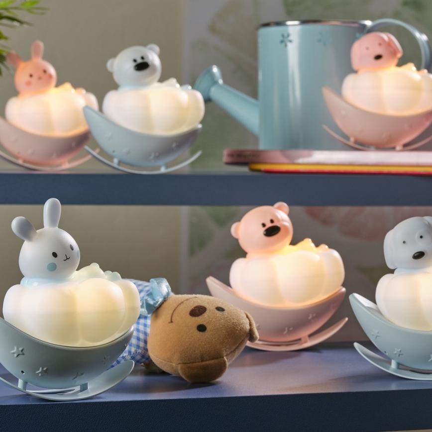 ONLI - LED Rechargeable Children's Night Light NUVOLINA LED/2.5W/5V 300 mAh bear/blue