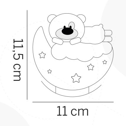 ONLI - LED Rechargeable Children's Night Light NUVOLINA LED/2.5W/5V 300 mAh bear/blue