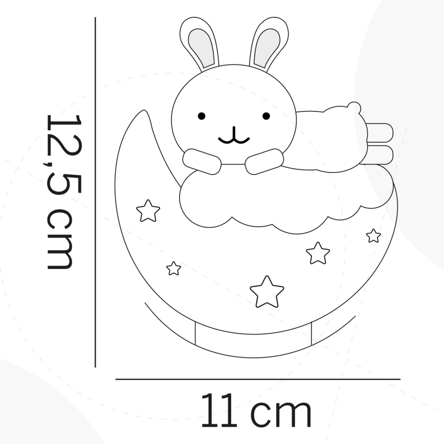ONLI - LED Rechargeable children's night light NUVOLINA LED/2.5W/5V 300 mAh bunny/blue