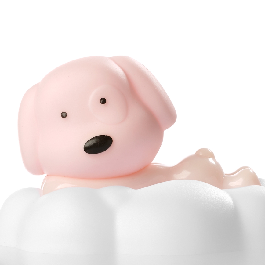 ONLI - LED Rechargeable Kids' Night Light NUVOLINA LED/2.5W/5V 300 mAh dog/pink