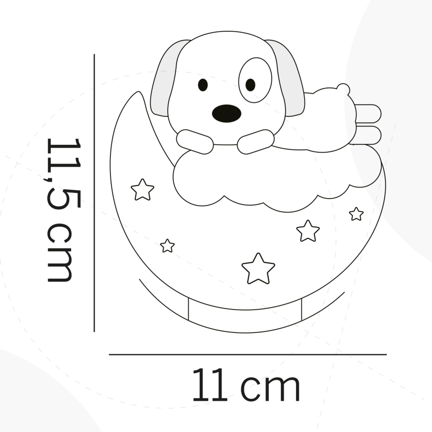 ONLI - LED Rechargeable Kids' Night Light NUVOLINA LED/2.5W/5V 300 mAh dog/pink