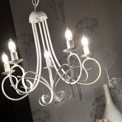 ONLI - POMPEI chain-hung chandelier 5xE14/6W/230V cream