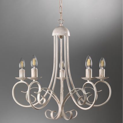 ONLI - POMPEI chain-hung chandelier 5xE14/6W/230V cream