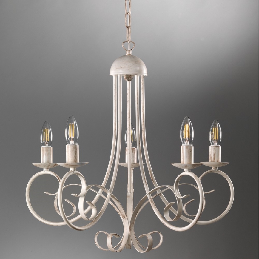 ONLI - POMPEI chain-hung chandelier 5xE14/6W/230V cream