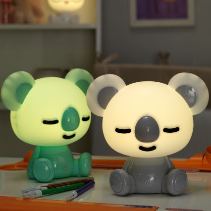 ONLI - Dimmable LED Kids' Night Light PUPPIES LED/3W/230V 20 cm Koala/Green