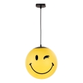 ONLI - SMILEY Children's pendant light with cord, 1xE27/15W/230V, yellow