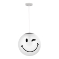 ONLI - SMILEY Kids Pendant Light on Cord 1xE27/15W/230V White