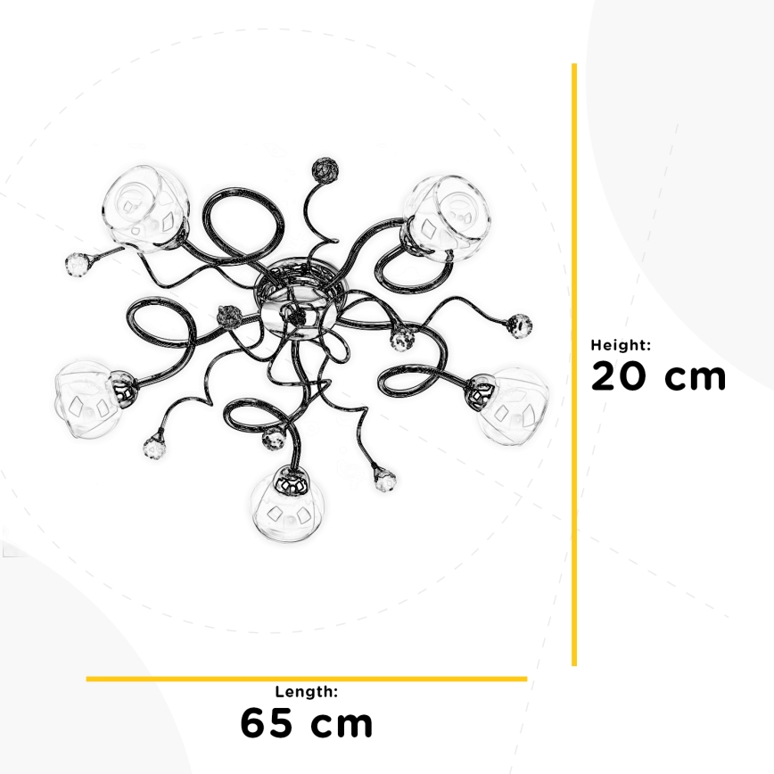 ONLI - Surface-mounted chandelier WENDY 5xE14/6W/230V shiny chrome