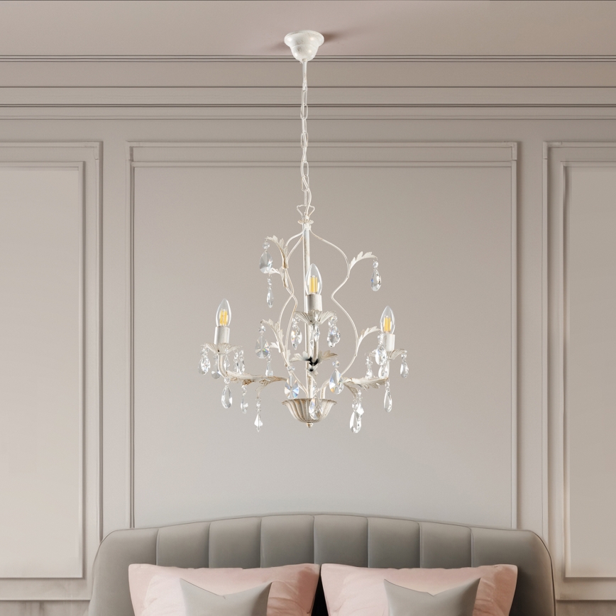 ONLI - TERESA Chain-Hung Chandelier 3xE14/6W/230V, White