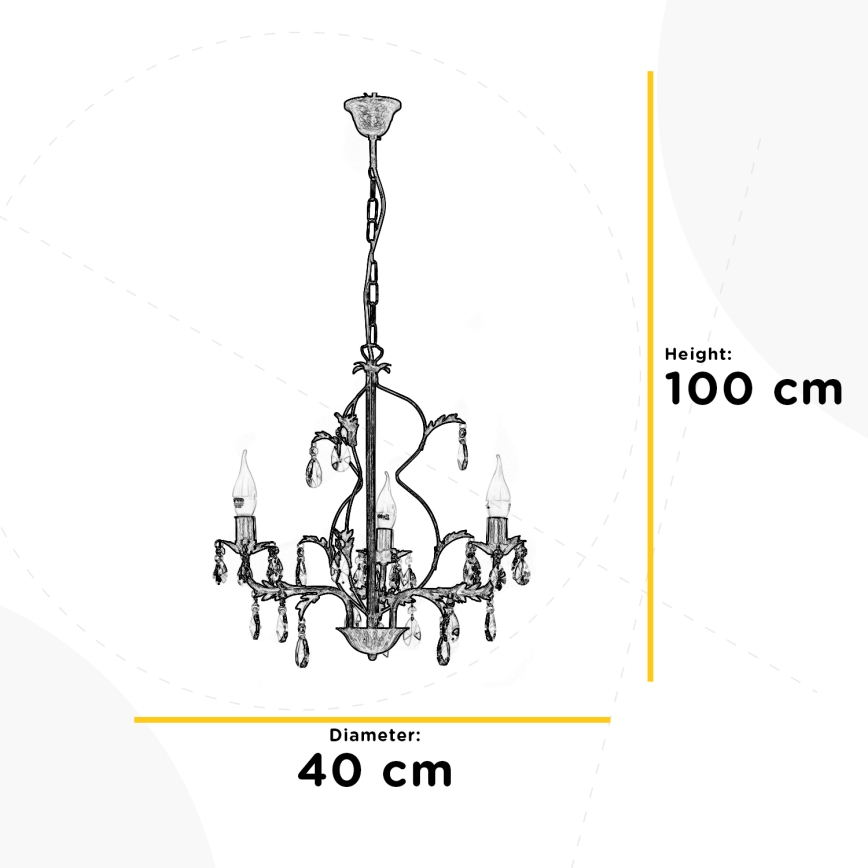 ONLI - TERESA Chain-Hung Chandelier 3xE14/6W/230V, White