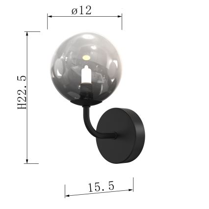 ONLI - Wall light PALOMA 1xG9/10W/230V black/smoky