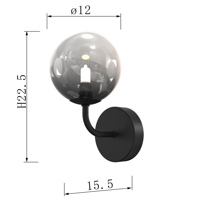 ONLI - Wall light PALOMA 1xG9/10W/230V black/smoky