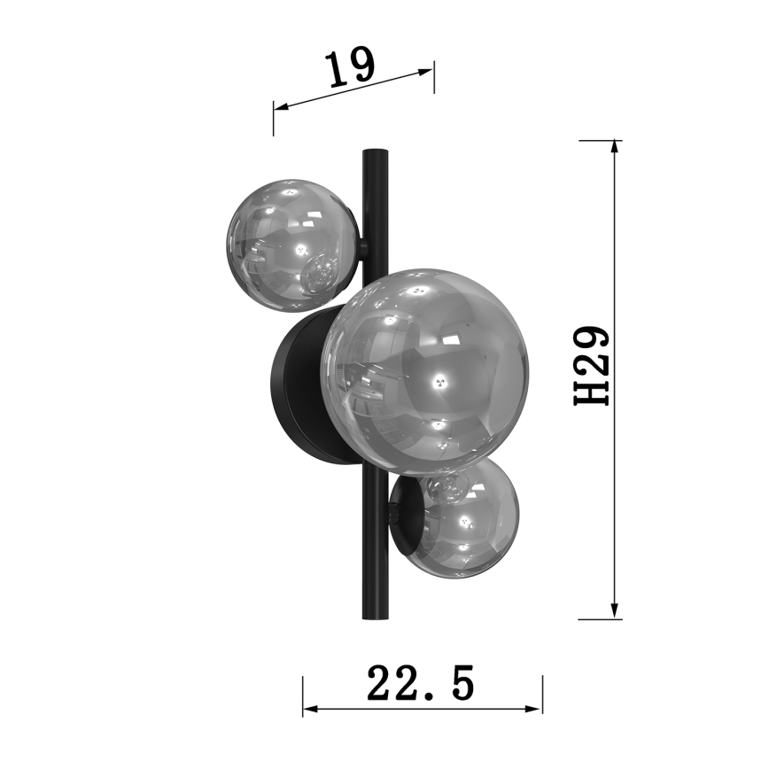 ONLI - Wall light PALOMA 3xG9/10W/230V black/smoky