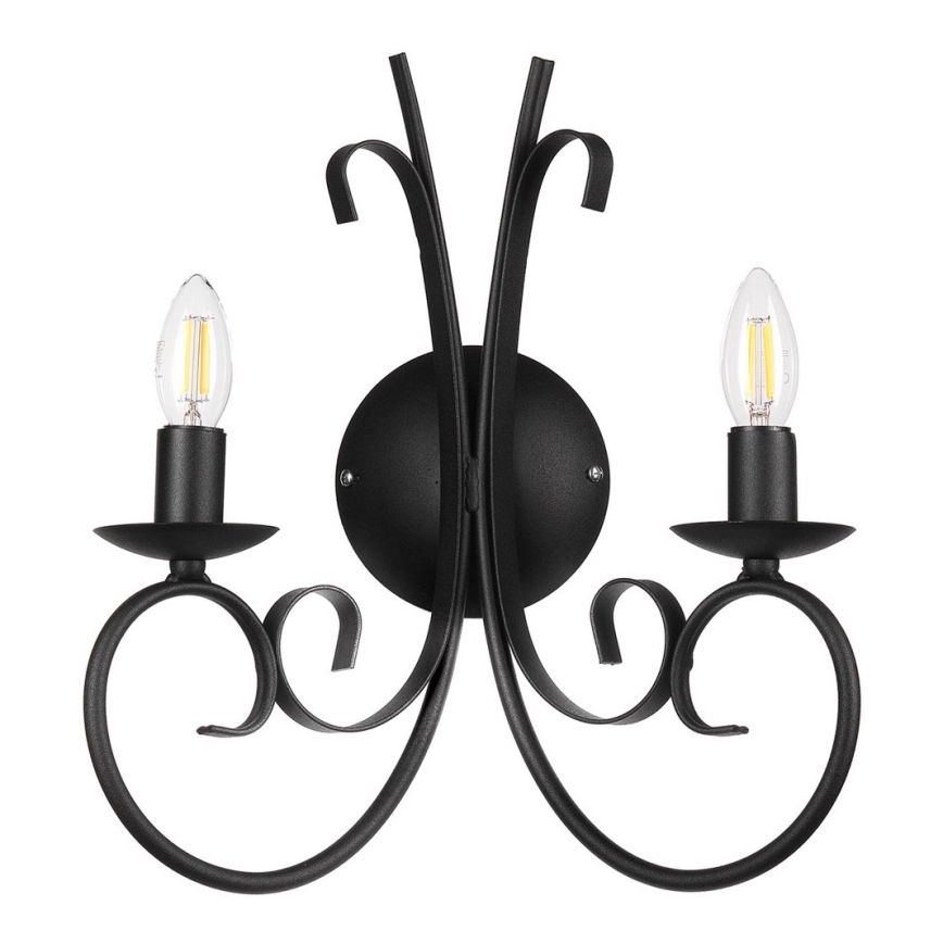 ONLI - Wall light POMPEI 2xE14/6W/230V black