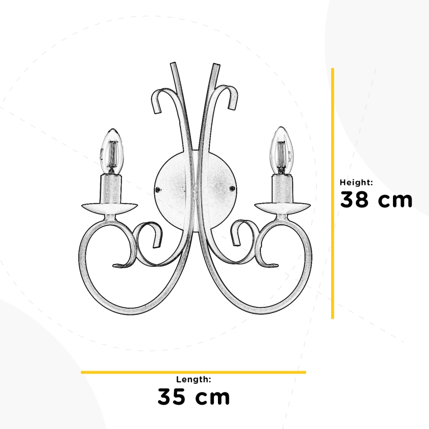 ONLI - Wall light POMPEI 2xE14/6W/230V black