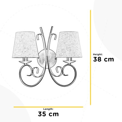 ONLI - Wall light POMPEI 2xE14/6W/230V bronze