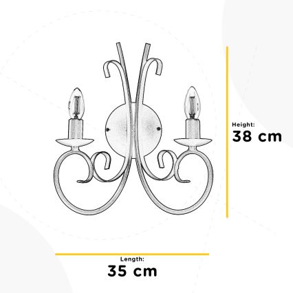 ONLI - Wall light POMPEI 2xE14/6W/230V creamy