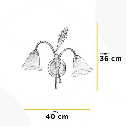ONLI - Wall light QUERCIA 2xE14/6W/230V