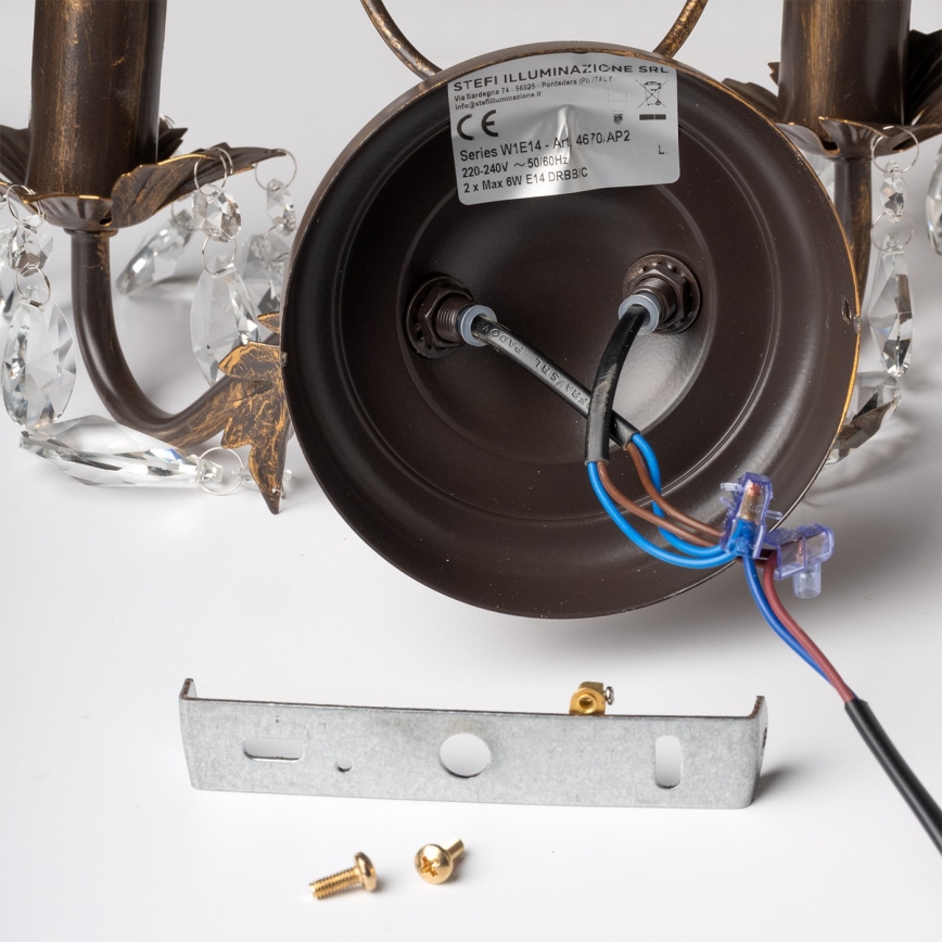 ONLI - Wall light TERESA 2xE14/6W/230V bronze