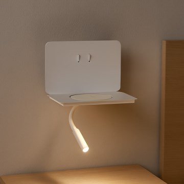 ONLI - WIK Flexible LED Lamp with Shelf LED/6.5W/230V + LED/3W White